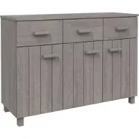vidaXL Dressoir HAMAR 113x40x80 cm massief grenenhout lichtgrijs