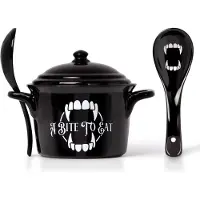 Alchemy England - Gothic Kom - A Bite To Eat heksenketelkom met lepel - voor Geen - zwart-wit - Maat Standard