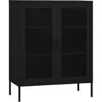vidaXL Opbergkast 80x35x101,5 cm staal zwart