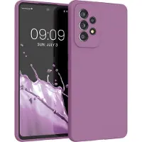 Kwmobile telefoonhoesje geschikt voor Samsung Galaxy A53 5G - Hoesje met siliconen coating - Smartphone case in orchidee paars