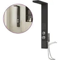 vidaXL Douchepaneelsysteem aluminium zwart