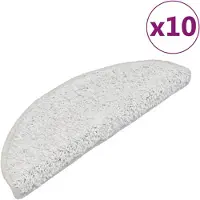 vidaXL Trapmatten 10 st 65x21x4 cm Wit Halfrond Groot