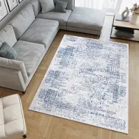 Tapiso Sky Vloerkleed Blauw Grijs Woonkamer Slaapkamer Tapijt Maat - 120x170