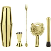Paderno Cocktailset Boston Mirror Gold (Set van 5)
