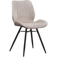 Dimehouse Eetkamerstoel Beau velvet | textiel beige 55x47x82x55 cm eetkamerstoelen | NADUVI