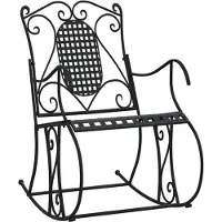 vidaXL Schommelbank 84 cm staal zwart