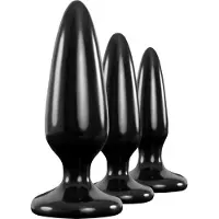 NSNovelties - Pleasure Plug 3pc Trainer Kit - Anal Toys Buttplugs Zwart
