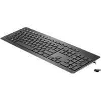 HP Premium draadloos toetsenbord, Volledige grootte (100%), Draadloos, RF Draadloos, Membraan keyswitch, Zwart