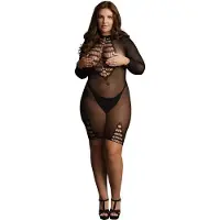 Le Désir - Visnet jurk met lange mouwen - Plus Size