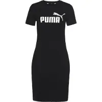 Puma T-shirtjurk met logoprint zwart Meisjes Stretchkatoen Ronde hals Logo - maat M