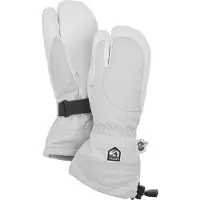 Hestra Heli Ski, 3-vinger skihandschoenen dames, lichtgrijs/wit
