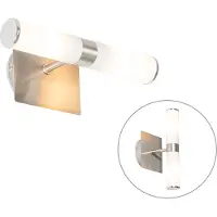 QAZQA Moderne badkamer wandlamp staal IP44 2-lichts - Bath