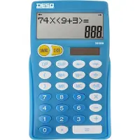 Desq Rekenmachine Basisschool | Officiële rekenbewerkingsvolgorde | Toont alle stappen | Deling functie met rest | Navigatietoetsen | Operator functie | 10 cijfers | 2-regelig display