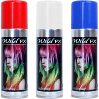 Goodmark Set 3x kleuren haarverf/haarspray 125 ml - Rood-wit-blauw - Vlag kleuren van Amerika/USA