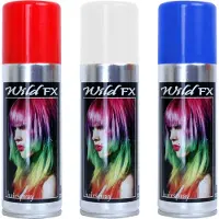 Goodmark Set 3x kleuren haarverf/haarspray 125 ml - Blauw-wit-rood - Vlag kleuren van Frankrijk/france