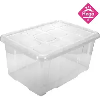 Hega hogar set van 4 transparante stapelbare opbergboxen 25L