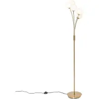 QAZQA Moderne vloerlamp goud met opaal glas 5-lichts - Athens
