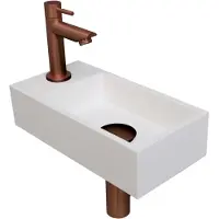 Ink Fonteinset Versus 36x18x9 cm Polystone Mat Wit Met Kraangat Links Mat Rose Goud