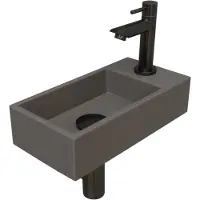 Ink Fonteinset Versus 36x18x9 cm Quartz Beton Met Kraangat Rechts Metal Black
