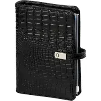 Kalpa 1111-03 Personal organizer aligator zwart 1 week per 2 paginas 2026-2027-2028