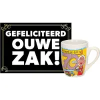 Paper Dreams Grappige verjaardagsmok/beker 70 jaar man met grappige tekst 300 ml + wenskaart Gefeliciteerd ouwe zak