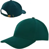 Benza 6 Panel Cap van zwaar geborsteld katoen met koperen bucklesluiting - Donkergroen