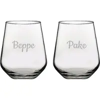 Pasabahce Gegraveerde Drinkglas 42,5cl Pake & Beppe