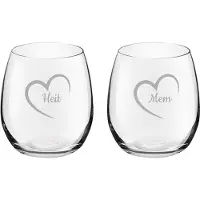 Royal Leerdam Gegraveerde Drinkglas 39cl Mem mei hert & Heit mei hert