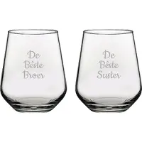 Pasabahce Gegraveerde Drinkglas 42,5cl De Bêste Broer- De Bêste Suster