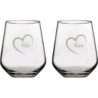 Pasabahce Gegraveerde Drinkglas 42,5cl Mem mei hert & Heit mei hert