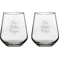 Pasabahce Gegraveerde Drinkglas 42,5cl De Bêste Pake-De Bêste Beppe