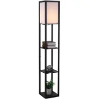 Zenzee vloerlamp - Staande lamp - Stalamp - Modern - Met opbergruimte - 26L x 26B x 160H cm - Zwart