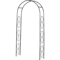 GardenGoodz Rozenboog - Tuinboog - Voor klimplanten - Metaal - 230 x 114 x 30 cm - Zwart