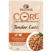 Wellness Core 24x Kattenvoer Tender Cuts Kip - Kalkoen 85 gr