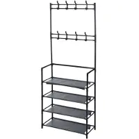 Storage solutions Opbergoplossingen Kledingrek met 4 schappen 60x26x155 cm