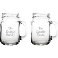 Fusion Gegraveerde Drinkglas 45cl De Leukste Muoike-De Leukste Omke