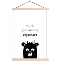 MuchoWow Presentje voor Moederdag – Quote mom you are my superhero – superheld wit schoolplaat platte latten blank schoolplaat 60x90 cm - Foto print op textielposter (wanddecoratie woonkamer/slaapkamer)