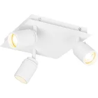 QAZQA Moderne badkamer spot wit vierkant 3-lichts IP44 - Ducha