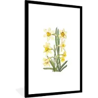 PosterMonkey Fotolijst incl. Poster - Bloemen - Lente - Geel - 60x90 cm - Posterlijst
