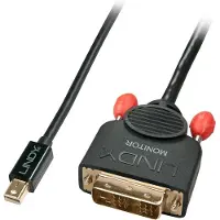 Lindy 41952 DisplayPort-kabel Mini-displayport / DVI Adapterkabel Mini DisplayPort-stekker, DVI-D 18+1-polige stekker 2.00 m Zwart