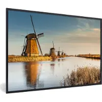 PosterMonkey Fotolijst incl. Poster - Molen - Holland - Landschap - 90x60 cm - Posterlijst