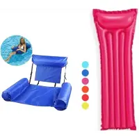 Intex 183 x 69 cm + Drijfstoel 100 x 120 cm WaterHangmat LoungeStoel Zwembad Ligbed Luchtbed - Floating Bed - Beach Float - Float LoungeStoel - Drijvende Water Ligstoel - Opblaasbaar