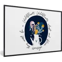 PosterMonkey Fotolijst incl. Poster - Quotes - Wildflowers adapt and bloom wherever they want, be a Wildflower - Spreuken - 120x80 cm - Posterlijst