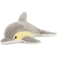 Semo Pluche dolfijn knuffel - grijs - 33 cm - dolfijnen speelgoed - knuffeldieren - uit de zee