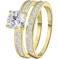 Lucardi Ring goud / transparant