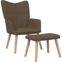 vidaXL Relaxstoel met voetenbank stof bruin