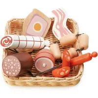 Tender Leaf Toys Houten Speelgoed - Mand Met producten van de slager - - OneSize - Speelgoedeten