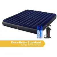 Intex Classic Dura-Beam - Luchtbed - 2 Persoons - Kingsize - Met Repairset en Handpomp - 203x183x25 cm - PVC - Blauw
