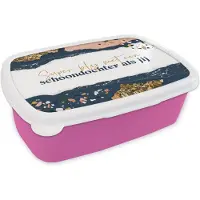 MuchoWow Broodtrommel Roze - Lunchbox - Brooddoos - Dochter - Quotes - Design - 18x12x6 cm - Kinderen - Meisje