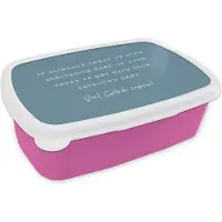 MuchoWow Broodtrommel Roze - Lunchbox - Brooddoos - Zoon - Spreuken - Partner - 18x12x6 cm - Kinderen - Meisje